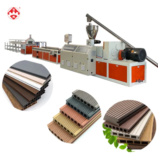 Máquina PE WPC Perfil composto de madeira e plástico Deck Board Flooring Cerca Post Rail Clading Painel de parede Máquina de produção de extrusora de extrusão